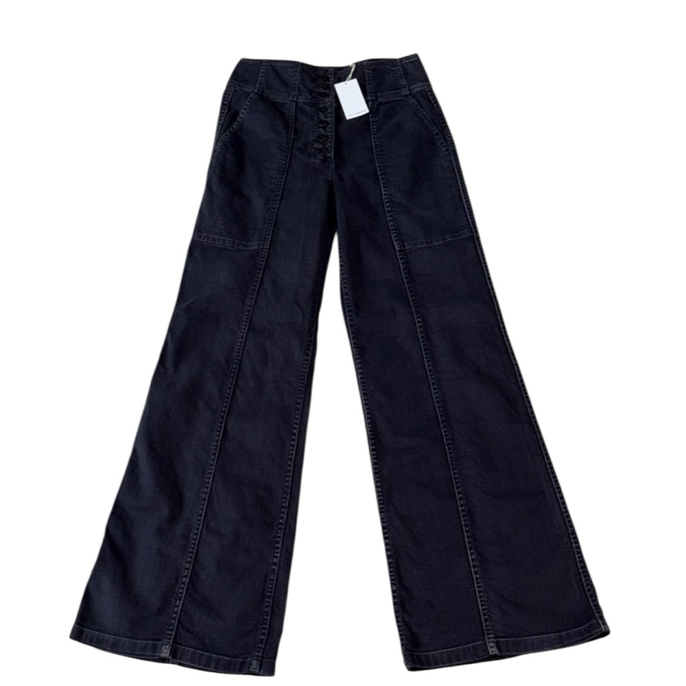 NWT Ulla Johnson Charcol Greer Jean Wide-Leg Jeans Size 2 - Picture 2 of 6